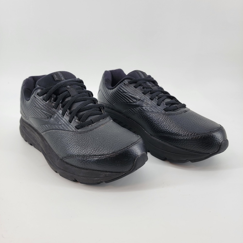 Brooks Addiction Walker 2 Men 10 Black Leather Slip Resistant Walking Shoes
